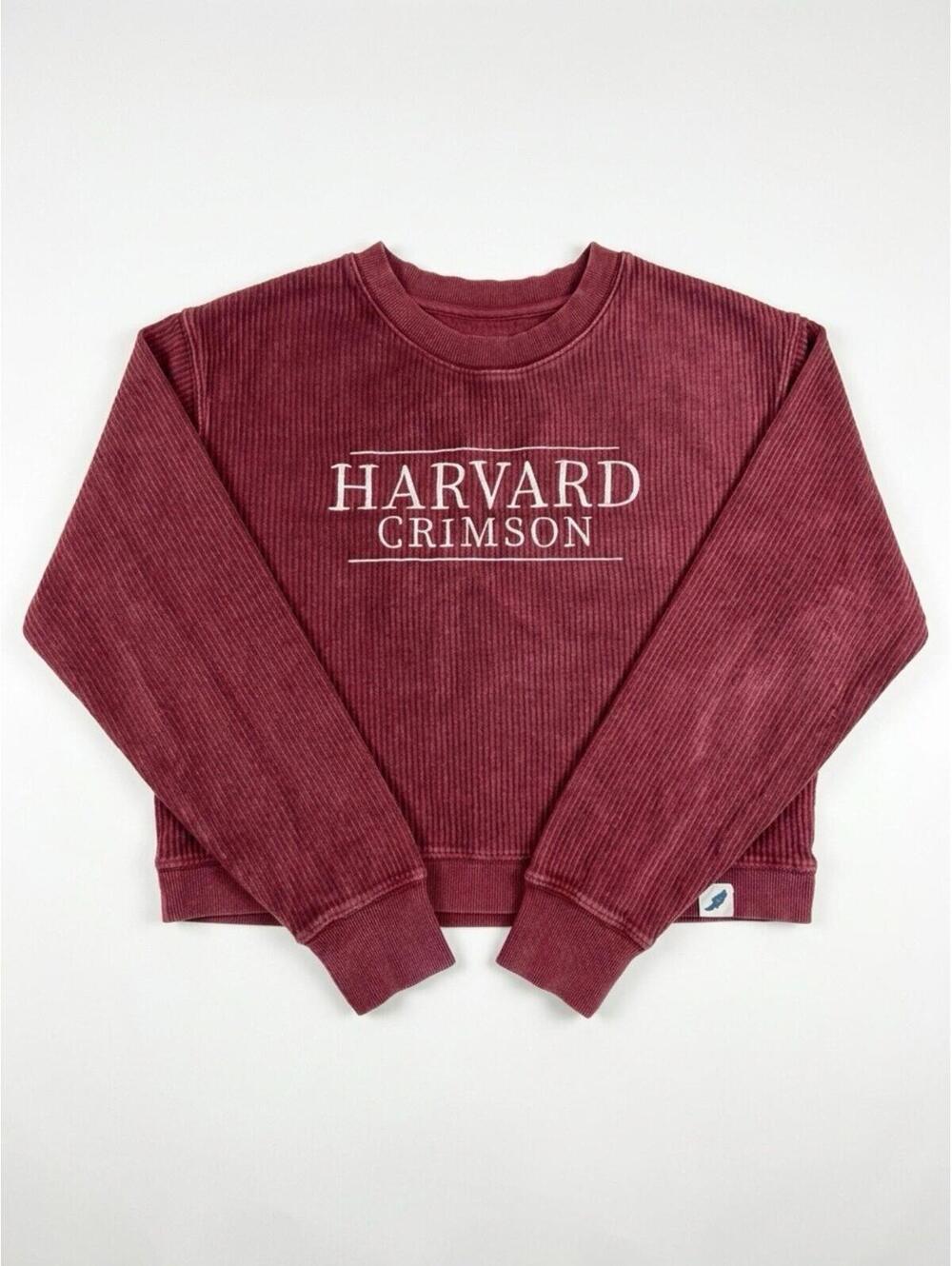 Unwind by League Harvard Crimson Ribbed Pullover Sweatshirt Medium